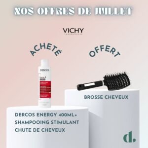 Vichy Dercos Shampoing Energisant Anti-Chute | 400ml + BROSSE Offerte