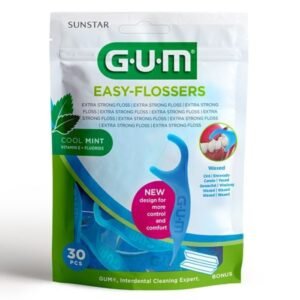 GUM-EASY FLOSSERS MENTHOLE CIRE20 CURE DENT+FIL PRET A L'EMPLOI REF 890