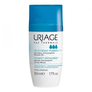 Uriage Déodorant Puissance 3 Anti-Odeurs Anti-Transpirant 24h Roll-On Bille – 50ml