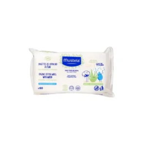 Mustela Lingettes De Coton Bio à l'eau Certifiées Bio 60 Parapharmacie Maroc