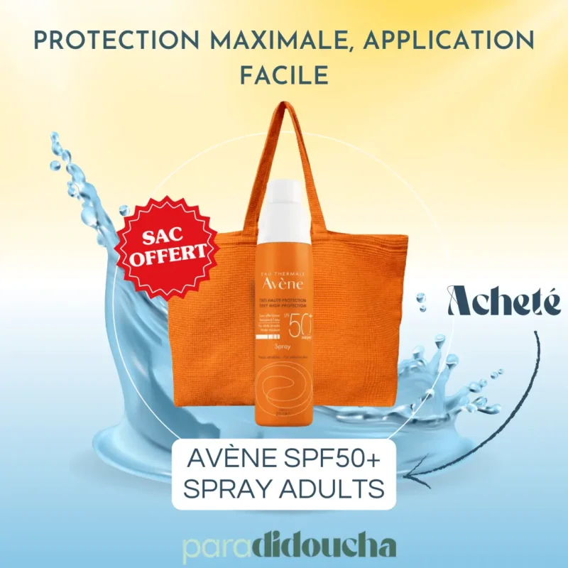 Eau Thermale Avène Spray Solaire SPF50+ 200ml + Sac de Plage Offert Parapharmacie Maroc