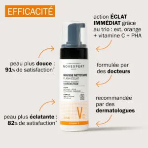 NOVEXPERT – Coffret Booster Vitamine C 30ml + Mini Mousse Nettoyante 40ml