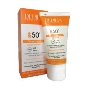 Depilia Invisible Fluide SPF50+ 40ml: Protection Solaire Haute! Texture Fluide, Non Grasse. Peaux Mixtes/Grasses. UVA/UVB. ParaDidoucha. Depilia Ecran Invisible Fluide Solaire SPF 50+ 40ml Maroc Parapharmacie Rabat