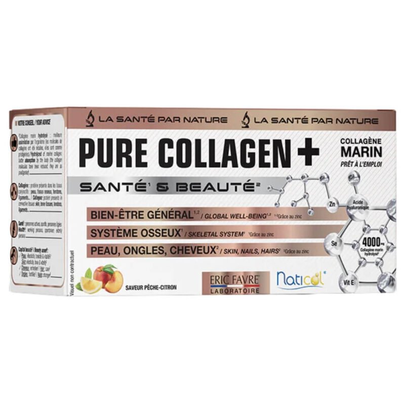 Eric Favre Pure Collagen+ 4000mg Saveur Pêche Citron – 150ml Parapharmacie Maroc