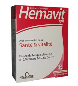 Vitabiotics – Hemavit Fer Santé et Vitalité – 30 capsules Parapharmacie Maroc