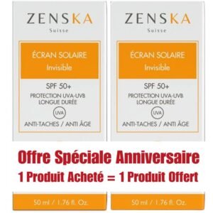 ZENSKA Pack 2 x Écran Solaire Invisible SPF50+ 50ml